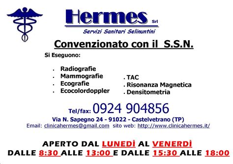 hermes castelvetrano telefono|Hermes S.r.l. Servizi Sanitari Selinuntini .